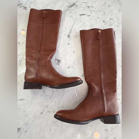 Preowned Tory Burch Brown Leather Knee-High Boots size 8 - Picture 3 of 11